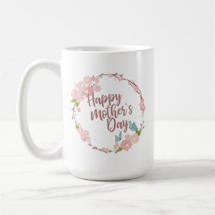 Elegant Happy Mother's Day Floral   Klassische Tas Kaffeetasse