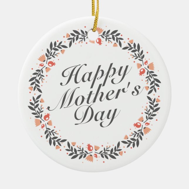 Elegant Happy Mother's Day Floral | Ornament (Vorne)