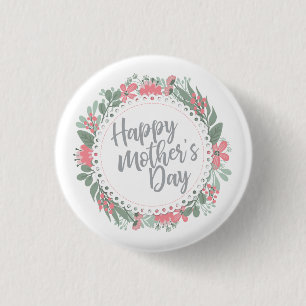 Elegant Happy Mother's Day Floral   Schaltfläche B Button