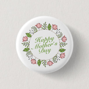 Elegant Happy Mother's Day Floral   Schaltfläche B Button