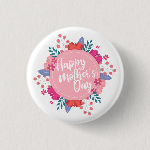 Elegant Happy Mother's Day Floral   Schaltfläche B Button