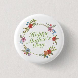 Elegant Happy Mother's Day Floral   Schaltfläche B Button