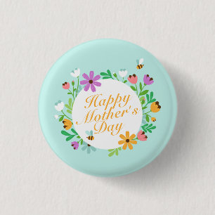Elegant Happy Mother's Day Floral Schaltfläche B Button