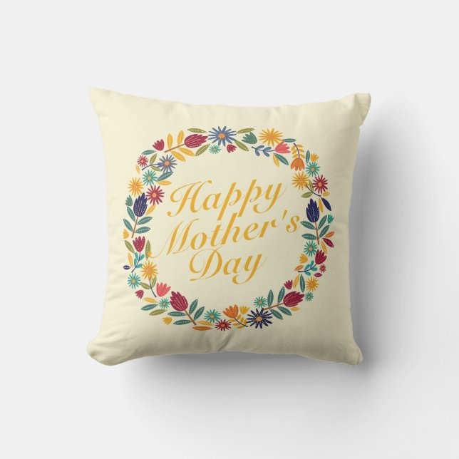Elegant Happy Mother's Day Floral Spring | Kissen (Vorderseite)