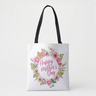 Elegant Happy Mother's Day Floral Tragetasche