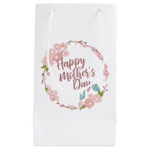 Elegant Happy Mother's Day Floral Wreath Geschenkt Kleine Geschenktüte