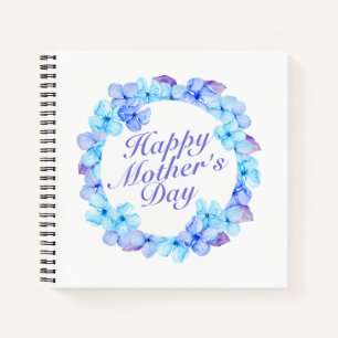 Elegant Happy Mother's Day Floral Wreath Guestbook Notizbuch