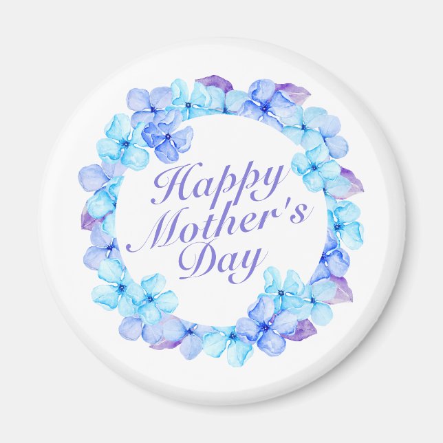 Elegant Happy Mother's Day Floral Wreath | Magnet (Vorne)