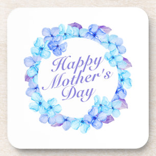 Elegant Happy Mother's Day Floral Wreath   UNTERSE Getränkeuntersetzer