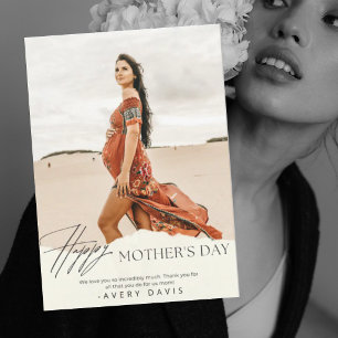 Elegant Happy Mother's Day Foto Card Einladung