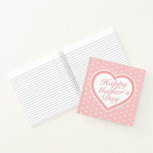 Elegant Happy Mother's Day Pink Hearts Notebook Notizbuch