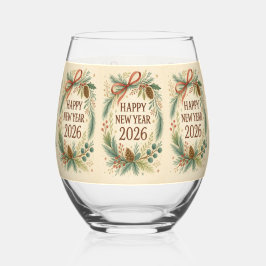 elegant happy new year 2026 hampagne glass weinglas ohne stiel