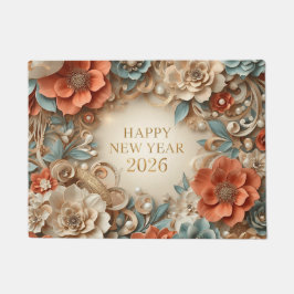elegant happy new year 2026 welcome mat fußmatte