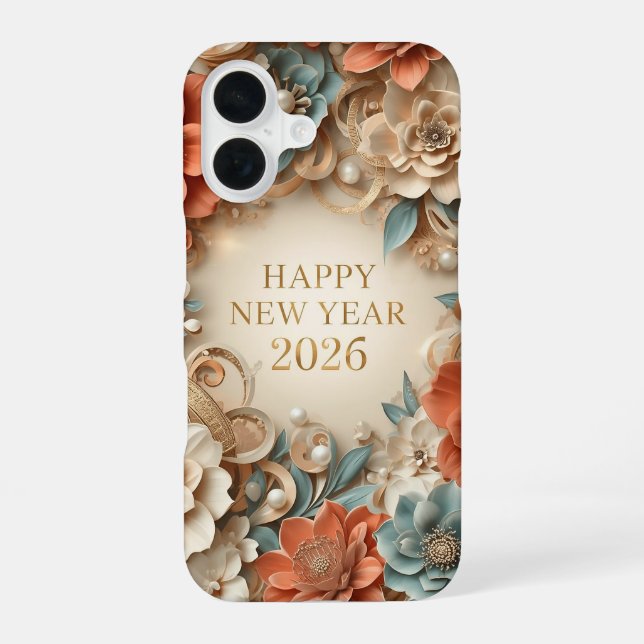 elegant happy new year phone case iPhone 16 hülle (Rückseite)