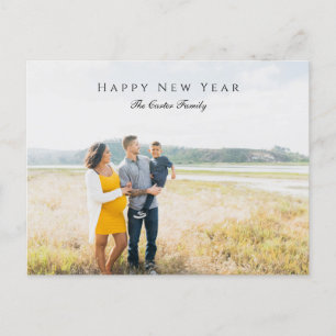 Elegant Happy New Year Script Foto Schwangerschaft Feiertagspostkarte