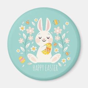 Elegant Happy Oaster Bunny Magnet