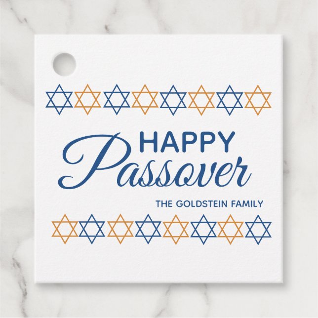 Elegant Happy Passover Star von David Personalisie Geschenkanhänger (Vorderseite)