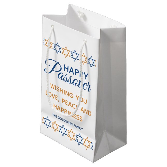 Elegant Happy Passover Star von David Personalisie Kleine Geschenktüte (Vorderseite Schrägansicht)