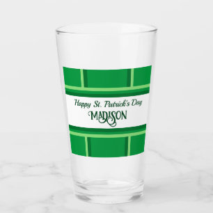 Elegant Happy St. Patrick's Day Individuelle Name  Glas