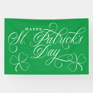 Elegant Happy St Patricks Day Skript mit Kleeblatt Banner