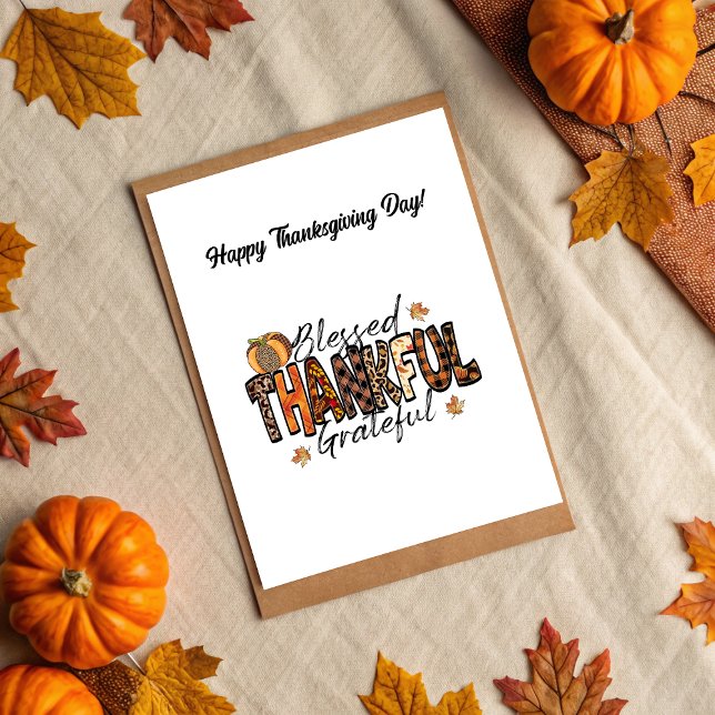 Elegant Happy Thanksgiving Day Postcard Postkarte (Elegant Happy Thanksgiving Day Postcard)
