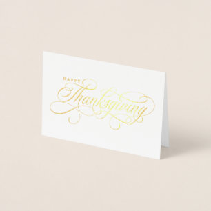 Elegant Happy Thanksgiving Skript-Design Folienkarte