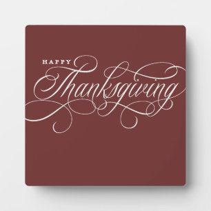 Elegant Happy Thanksgiving Skript-Design Fotoplatte