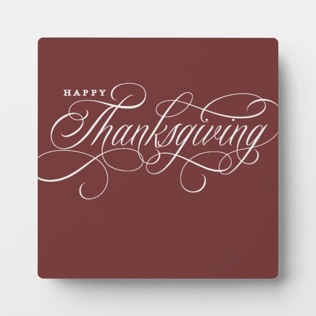 Elegant Happy Thanksgiving Skript-Design Fotoplatte (Vorderseite)