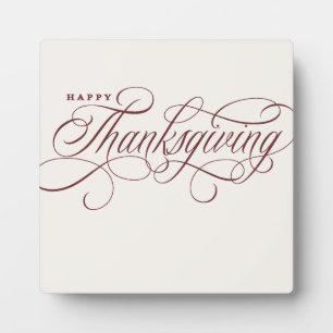 Elegant Happy Thanksgiving Skript-Design Fotoplatte