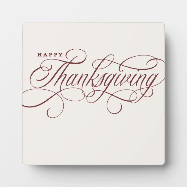 Elegant Happy Thanksgiving Skript-Design Fotoplatte (Vorderseite)