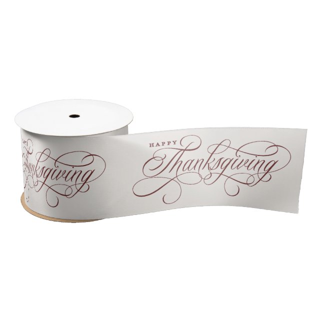 Elegant Happy Thanksgiving Skript-Design Satinband (Spule)