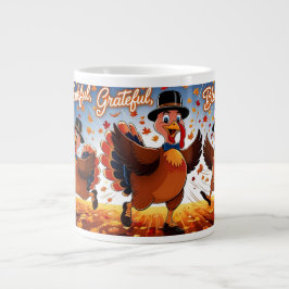 Elegant Happy Thanksgiving Türkei Jumbo-Tasse