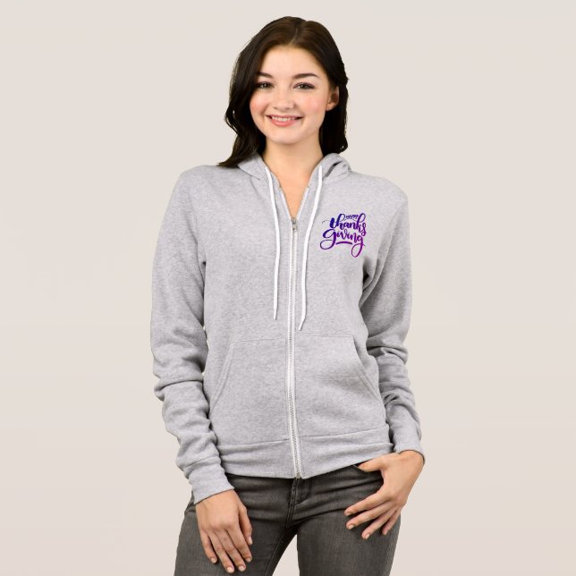 Elegant Happy Thanksgiving Typografie Hoodie (Vorne ganz)