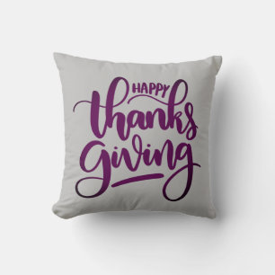 Elegant Happy Thanksgiving Typografie Outdoor Kissen
