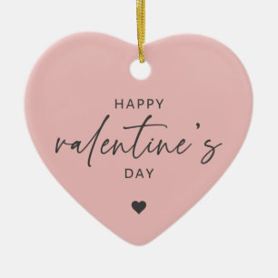 Elegant Happy Valentine's day Blush Pink Keramik Ornament