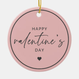 Elegant Happy Valentine's day Blush Pink Keramik Ornament