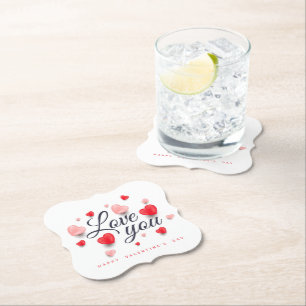 Elegant Happy Valentine's Day Untersetzer