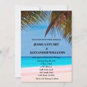Elegant Hawaii Beach Summer Tropical Wedding Invit Einladung