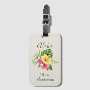 Elegant Hawaiian Aloha Tropical Personalisiert Gepäckanhänger
