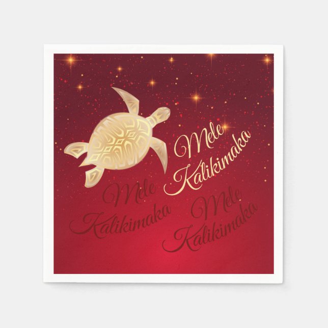 Elegant Hawaiian Christmas Turtle Serviette (Vorderseite)
