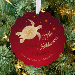 Elegant Hawaiian Weihnachten Ornament Karte