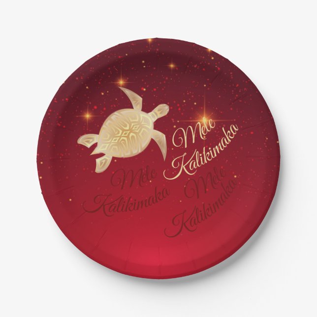 Elegant Hawaiian Weihnachten Pappteller (Vorderseite)