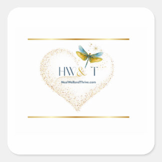Elegant HealWell & Thrive Quadratischer Aufkleber