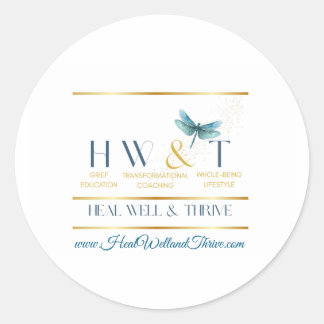 Elegant HealWell & Thrive Runder Aufkleber