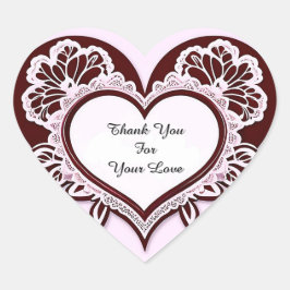 Elegant Heart Card With Red Roses Herz-Aufkleber