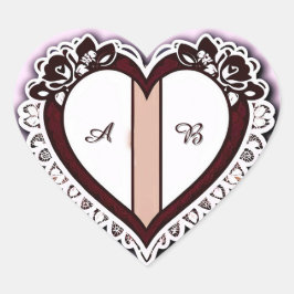 Elegant Heart Card With Red Roses Herz-Aufkleber