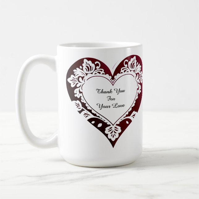 Elegant Heart Card With Red Roses Kaffeetasse (Links)