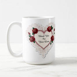 Elegant Heart Card With Red Roses Kaffeetasse