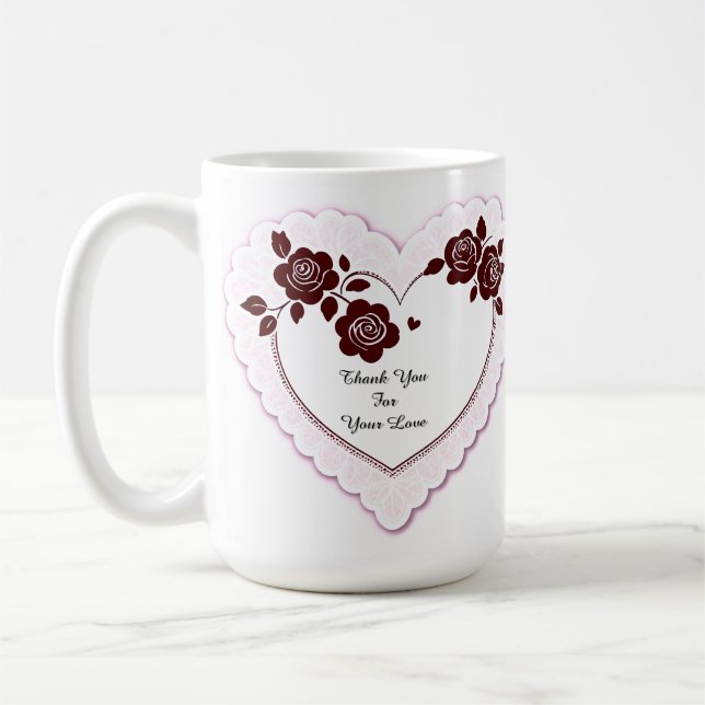 Elegant Heart Card With Red Roses Kaffeetasse (Links)
