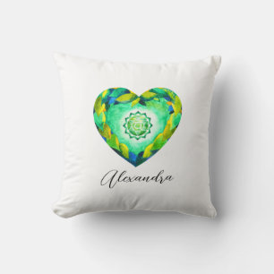 Elegant Heart Chakra Green Anahata Kissen